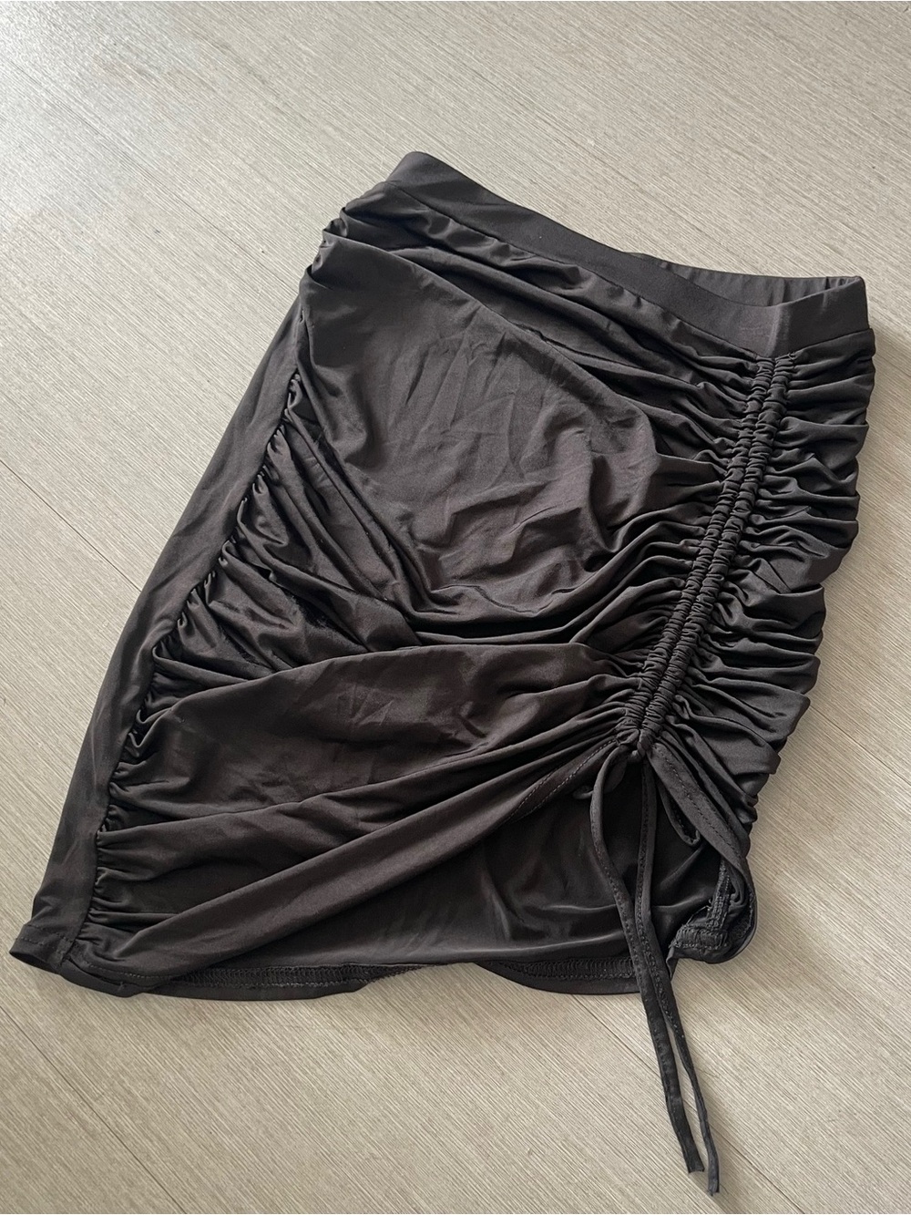 Nasty Gal Black Side Scrunch Mini Skirt